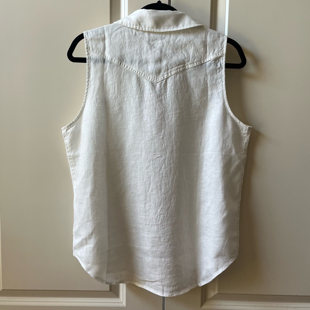 NWT Sundance Willow Linen Sleeveless Top - White, size medium - Picture 3 of 8
